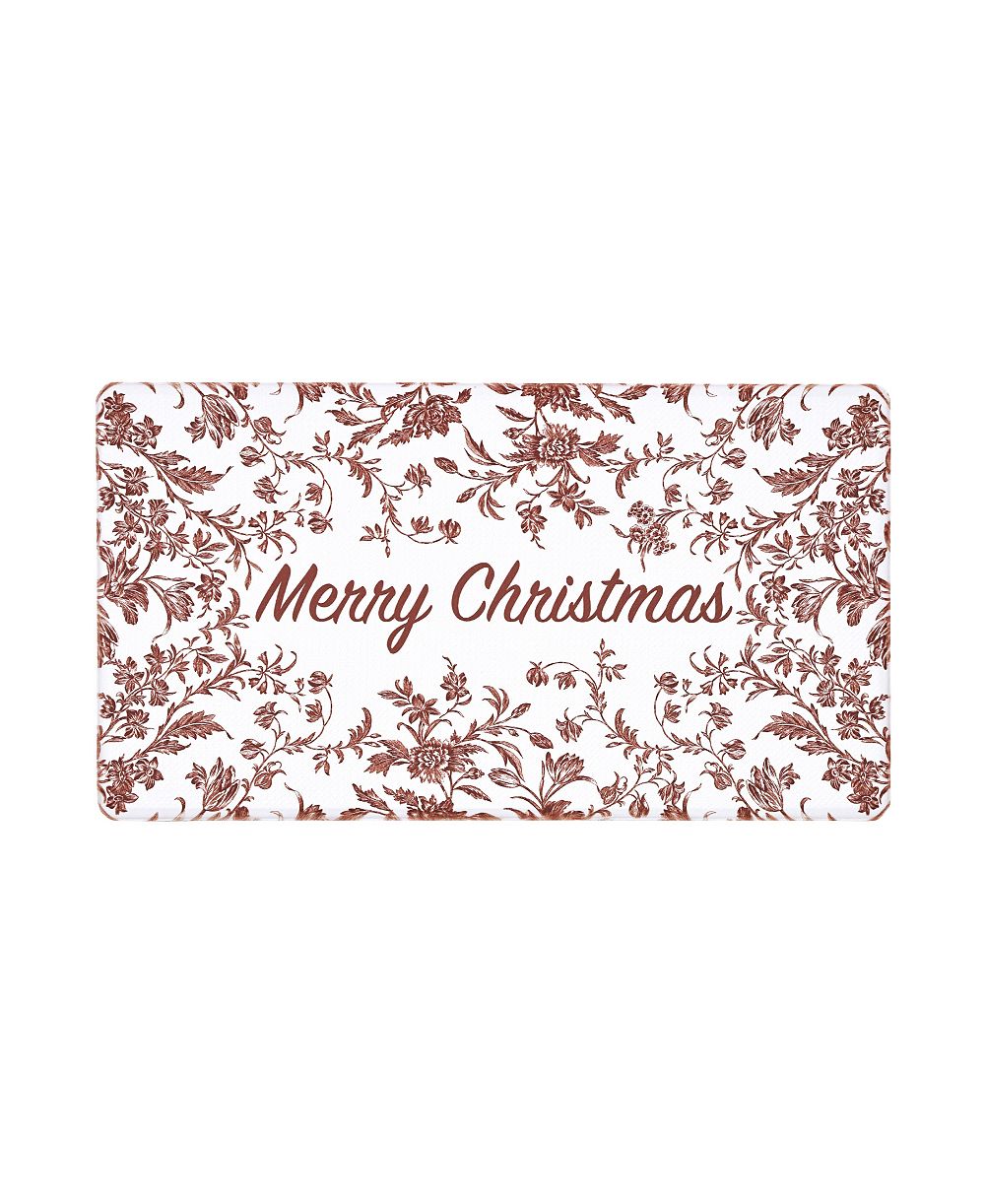 Laura Ashley нескользящий кухонный коврик Amberley Merry Christmas, 17.5" x 32"