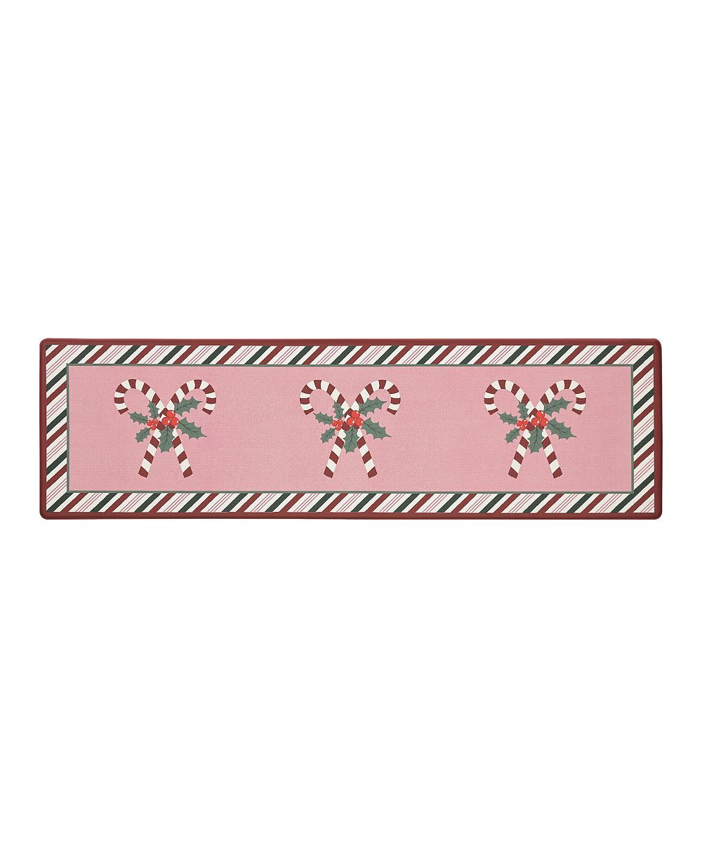 Laura Ashley нескользящий кухонный коврик Candy Cane, 17.5" x 60"