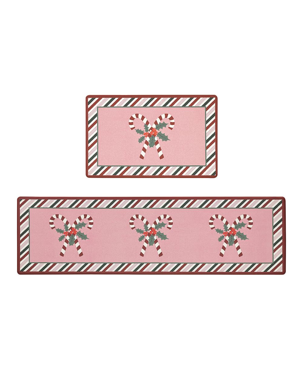 Laura Ashley нескользящий кухонный коврик Candy Cane, набор из 2 шт