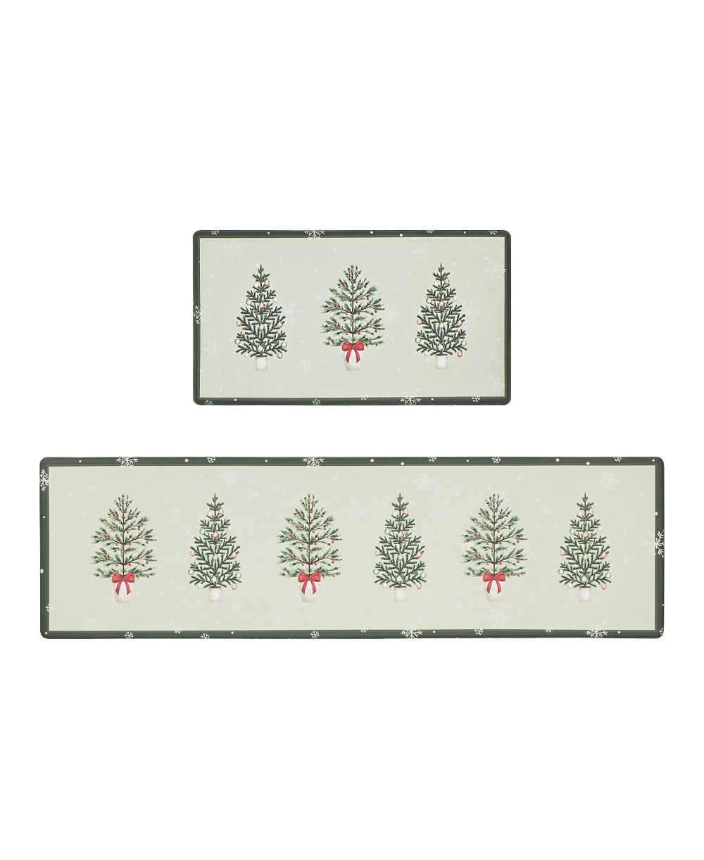 Laura Ashley нескользящий кухонный коврик Christmas Hollybrook, набор из 2 шт
