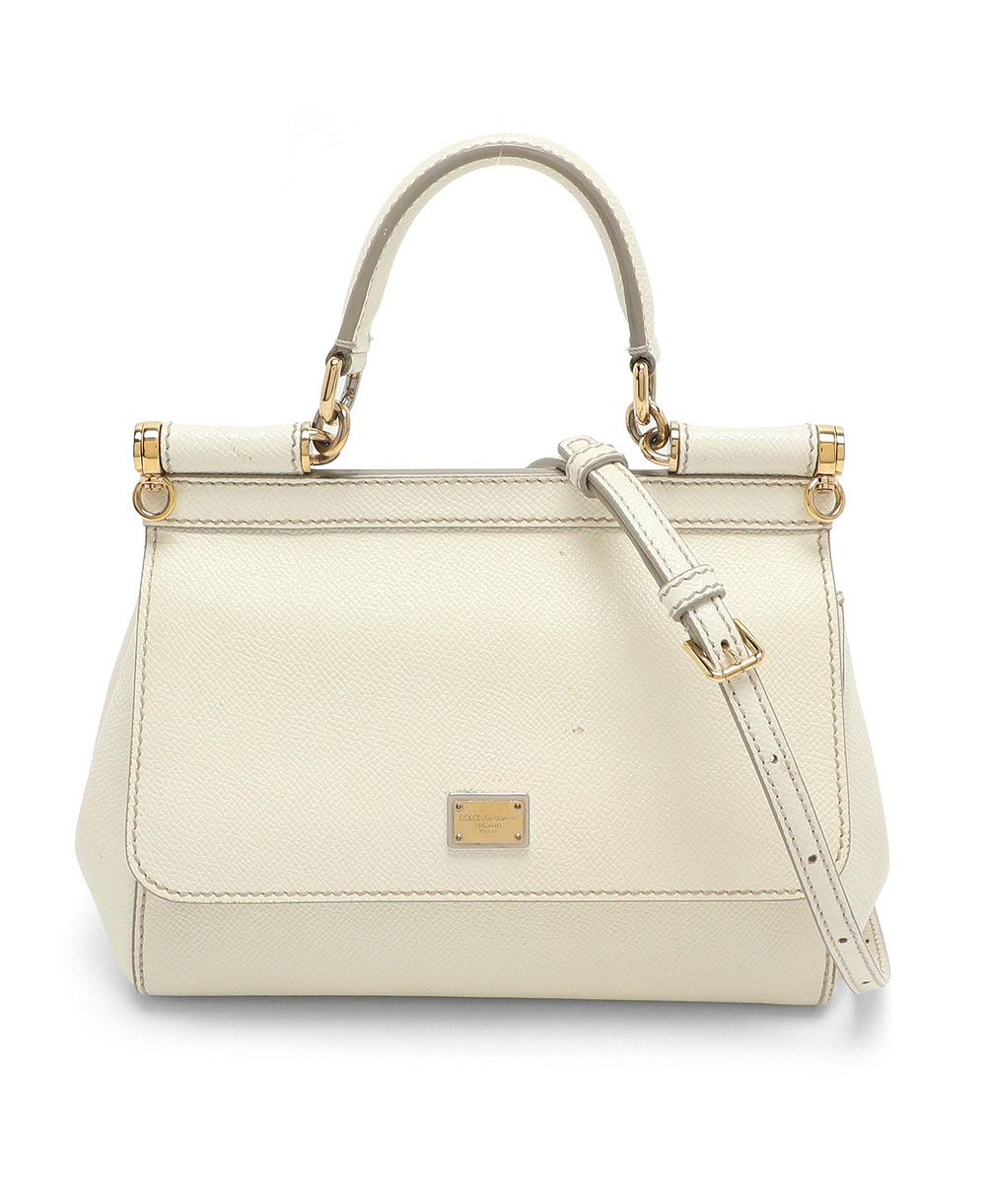 Pre-Owned Dolce and Gabbana Women's Miss Sicily Small Leather Top Handle Bag