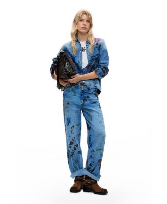 Desigual женские прямые джинсы с принтом