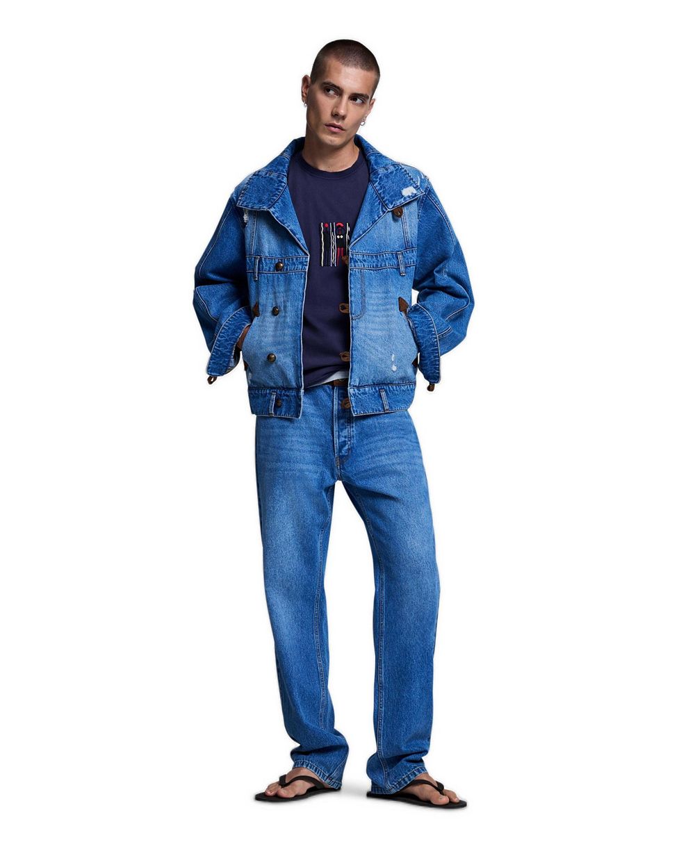 Desigual Men's Straight-Leg Ripped Denim Jeans