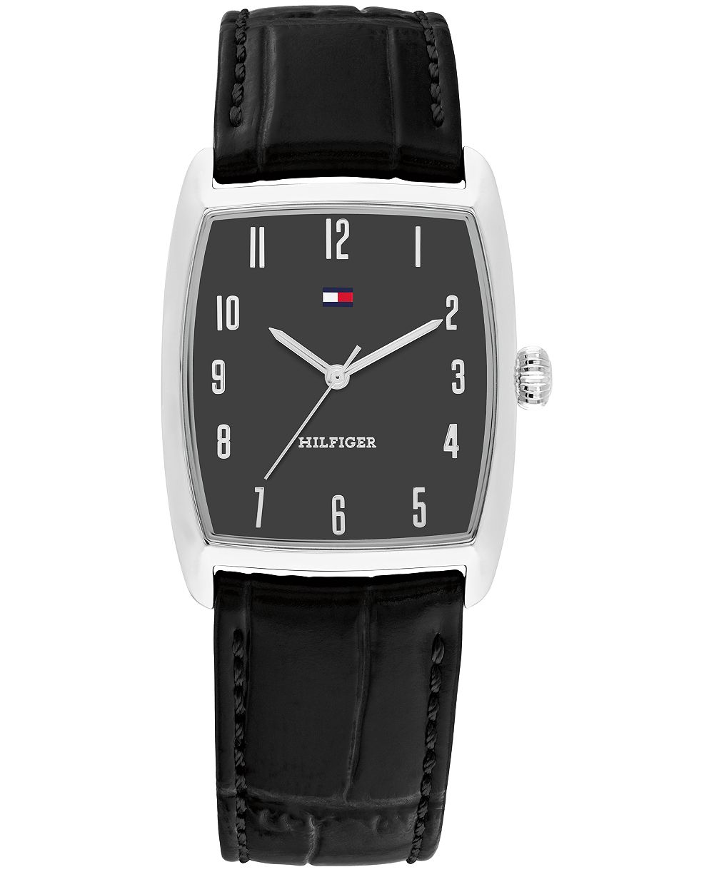 Tommy Hilfiger Men's Quartz The Ambassador Black Leather Strap Watch 30mm