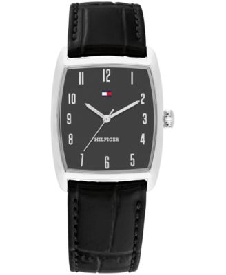 Tommy Hilfiger Men's Quartz The Ambassador Black Leather Strap Watch 30mm