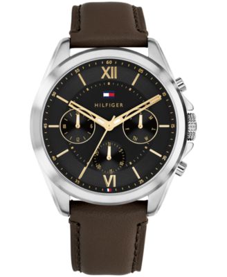Мужские кварцевые наручные часы Tommy Hilfiger Josh LE с темно-коричневым кожаным ремешком, 42 мм