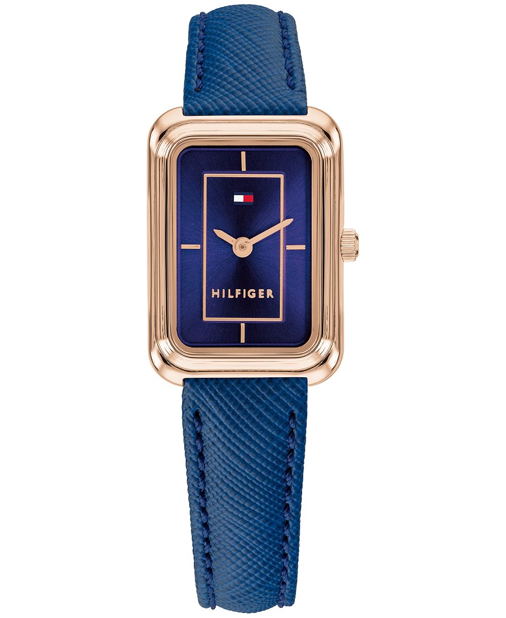Tommy Hilfiger Women's Quartz Daisy Navy Leather Strap Watch 20.5mm