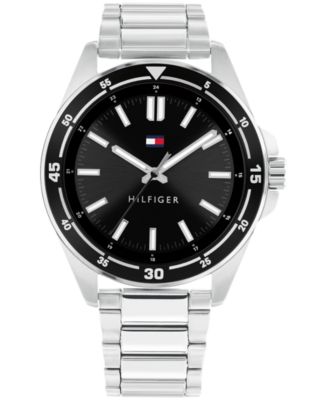Tommy Hilfiger Men's Quartz David Silver-Tone Stainless Steel Watch 42mm