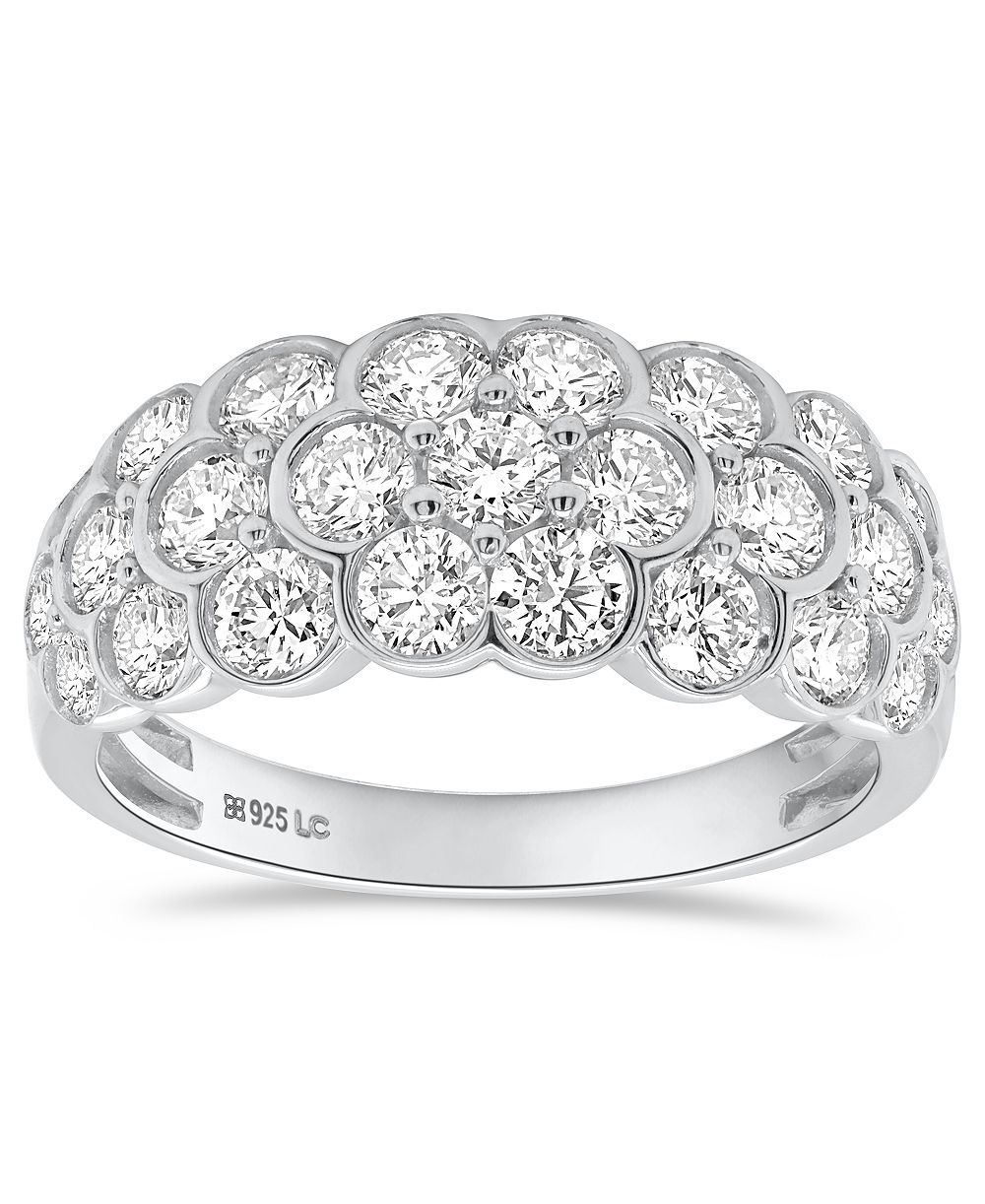 Forever Grown Diamonds кольцо с крупным лабораторным бриллиантом (2 карата суммарно) из стерлингового серебра (также в позолоте 14 карат)