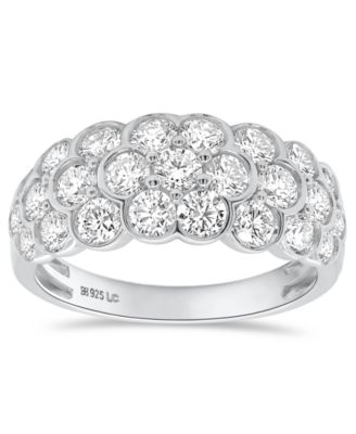 Forever Grown Diamonds кольцо с крупным лабораторным бриллиантом (2 карата суммарно) из стерлингового серебра (также в позолоте 14 карат)