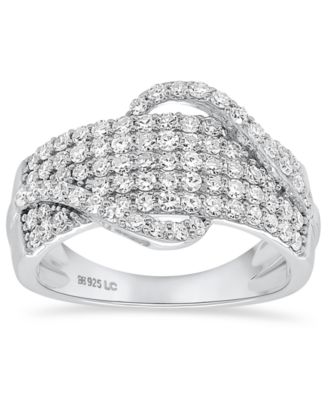 Forever Grown Diamonds Lab-Grown Diamond Crossover Statement Ring (1 ct. t.w.) in Sterling Silver (Also in 14k Gold-Plated Sterling Silver)