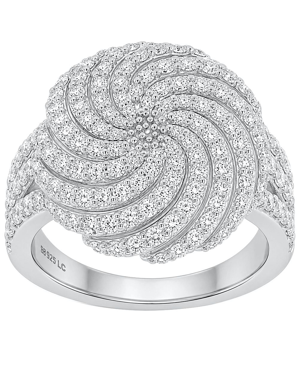Кольцо Forever Grown Diamonds с лабораторным бриллиантом в виде завитка (2 карата суммарно) из стерлингового серебра