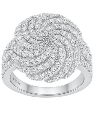 Кольцо Forever Grown Diamonds с лабораторным бриллиантом в виде завитка (2 карата суммарно) из стерлингового серебра