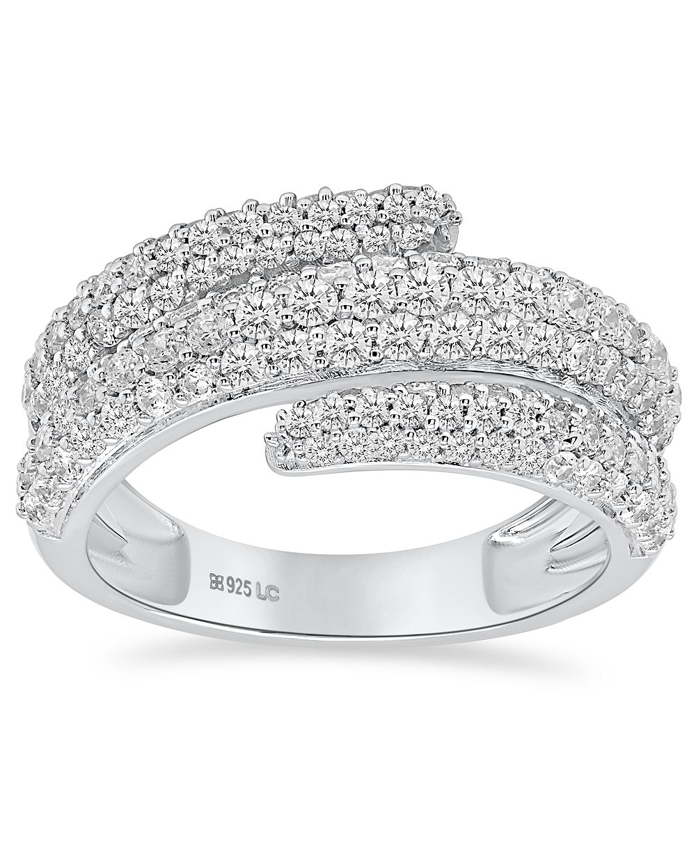 Forever Grown Diamonds Lab-Grown Diamond Bypass Ring (2 ct. t.w.) in Sterling Silver (Also in 14k Gold-Plated Sterling Silver)