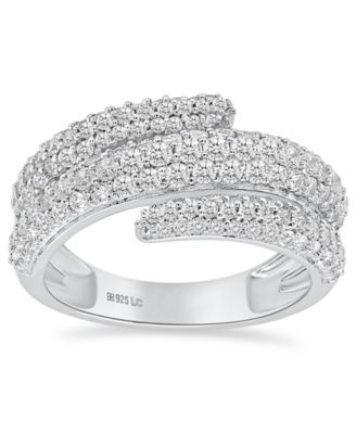 Forever Grown Diamonds Ободчатое кольцо с лабораторным бриллиантом (2 карата суммарно) из стерлингового серебра (также в позолоте 14 карат)
