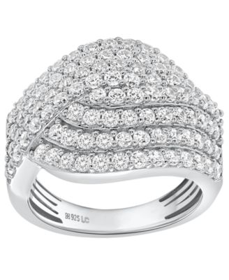 Кольцо Forever Grown Diamonds с круглым лабораторным бриллиантом (2 карата суммарно) из стерлингового серебра