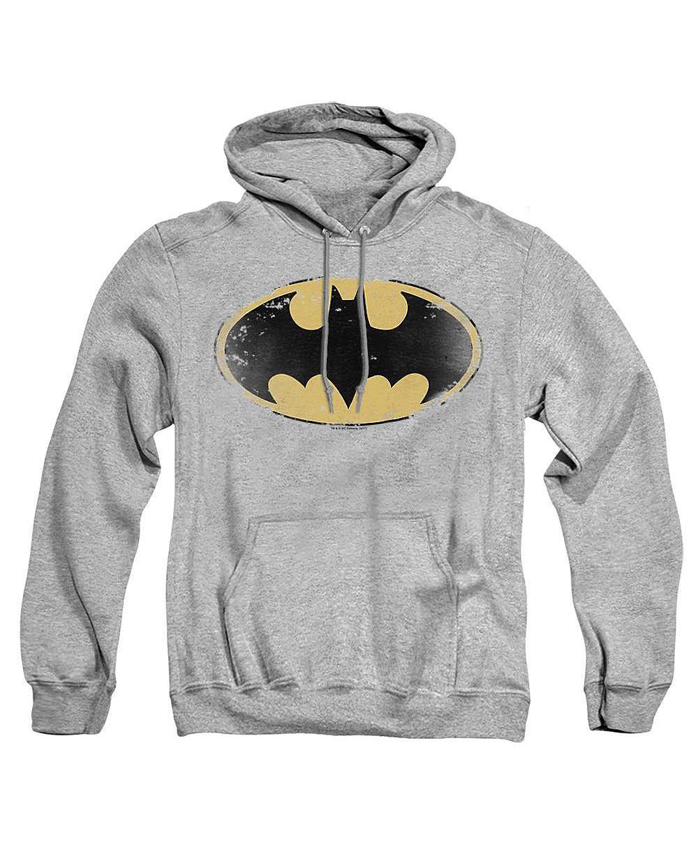 Batman мужская худи с капюшоном, потертый щит, карман-кенгуру