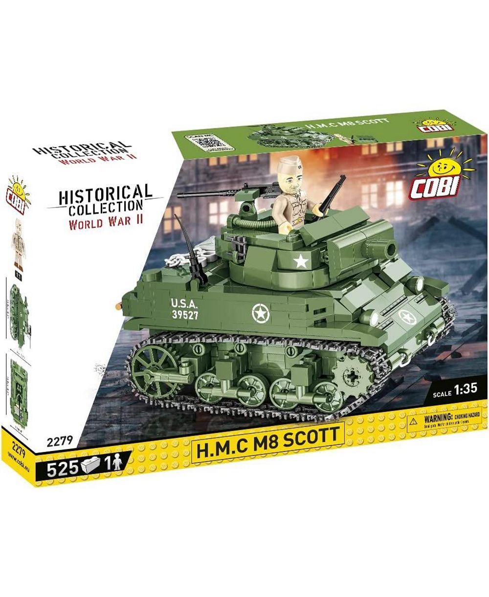 Строительный набор танка COBI Historical Collection World War II H.M.C M8 SCOTT, 525 деталей, возраст 8+