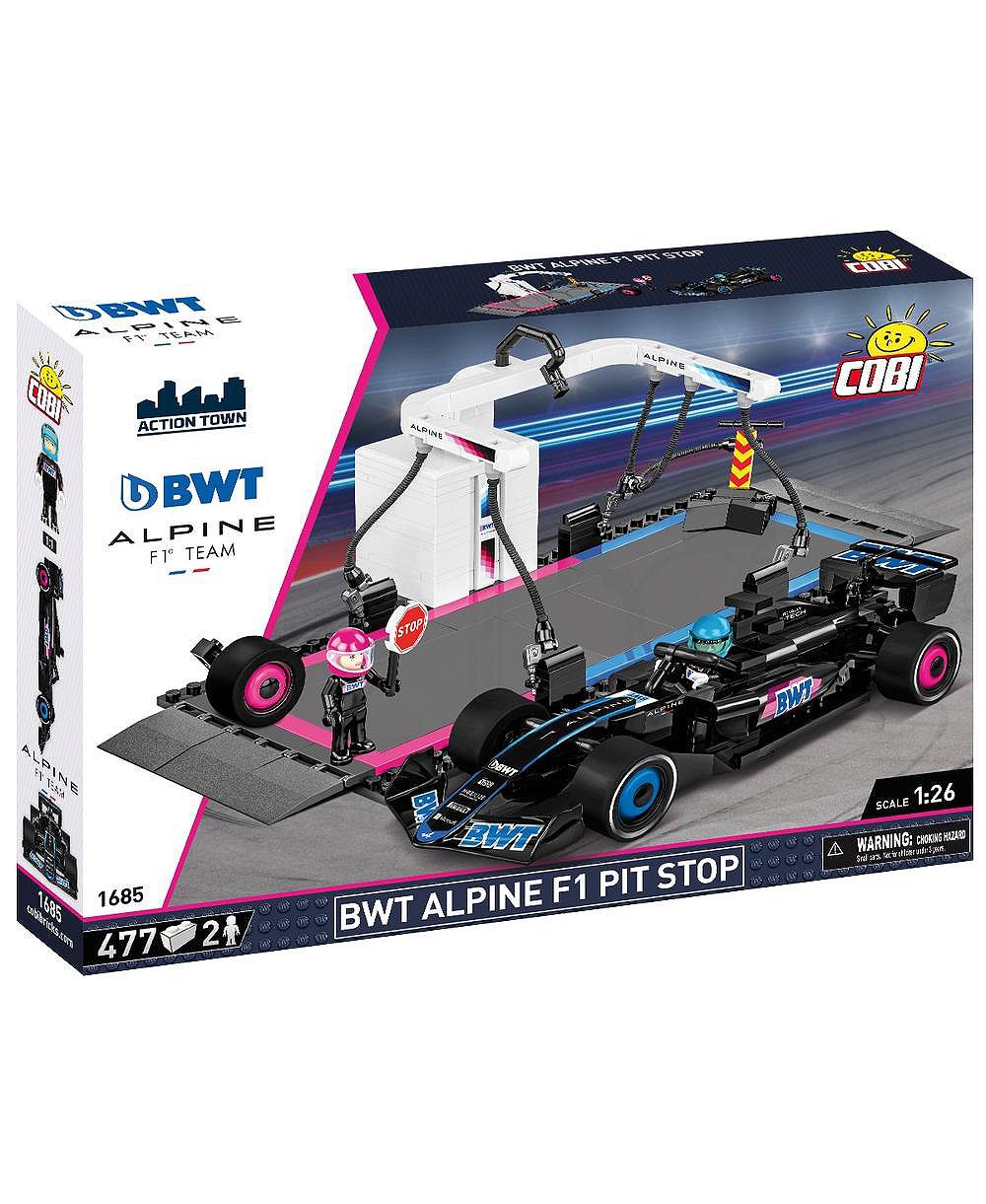 COBI Action Town BWT Alpine F1 Pit Stop 477-Piece Building Set, Ages 8+