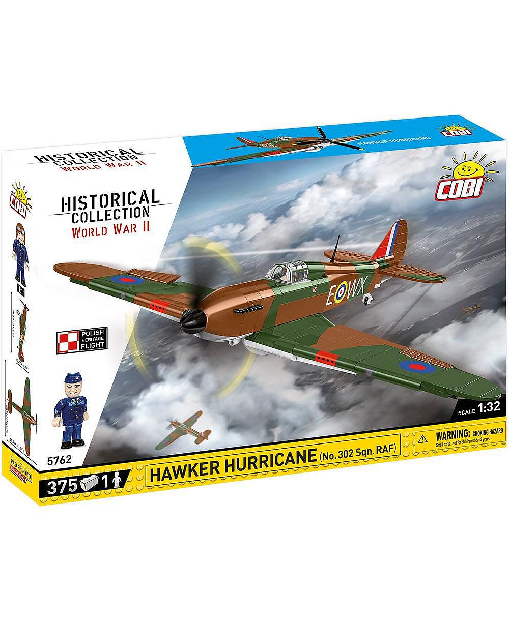 COBI Историческая коллекция: Hawker Hurricane WWII (302 SQN. RAF), набор из 375 деталей, возраст 8+