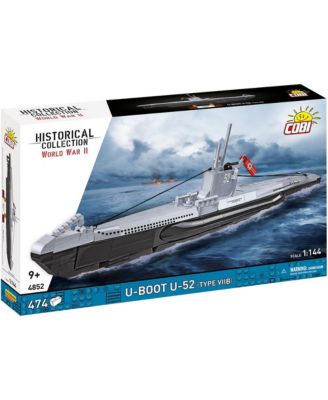 COBI Historical Collection WWII German Submarine Type VIIB (U-Boat U-52) 474-Piece Building Set, Ages 9+