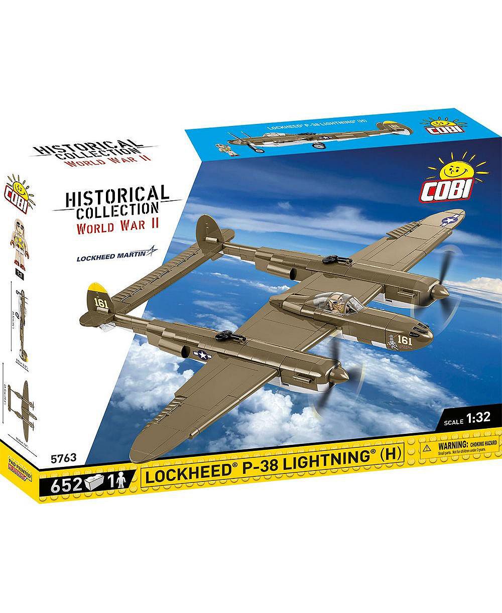 Сборная модель COBI Lockheed P-38H Lightning с подвижными деталями, 650 деталей, возраст 8+