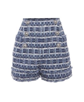 Pre-Owned Balmain женские короткие шорты из твида с высокой посадкой, длина шва 7 дюймов