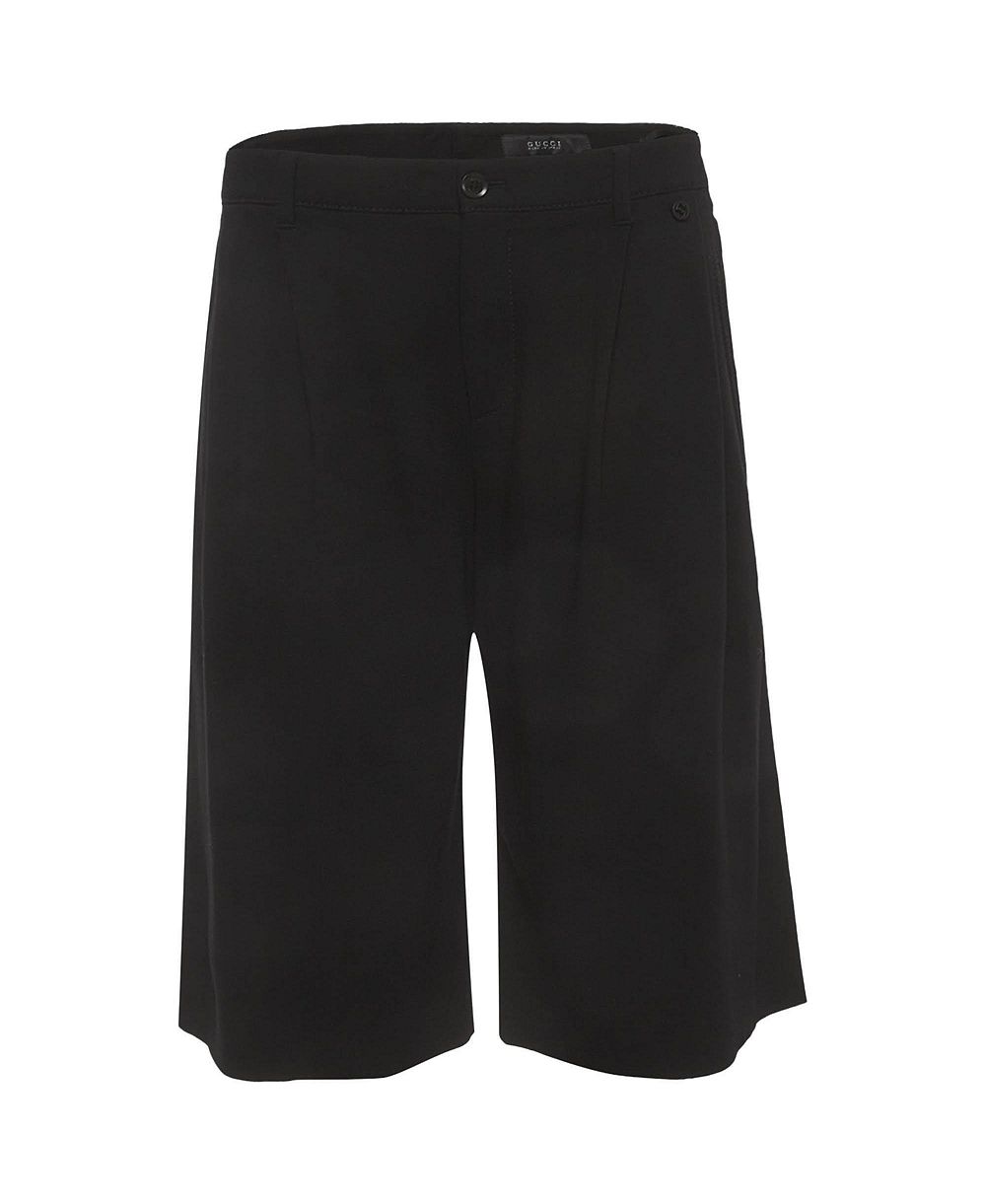 Pre-Owned Gucci Women's Bermuda Pleated Mid-Rise Stretch Crepe Shorts, 7" Inseam