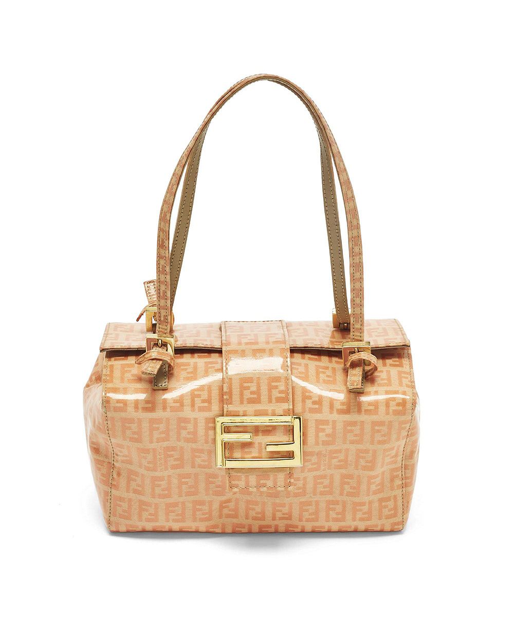 Pre-Owned Fendi Women's Zucchino Coated Fabric Mamma Baguette Bag