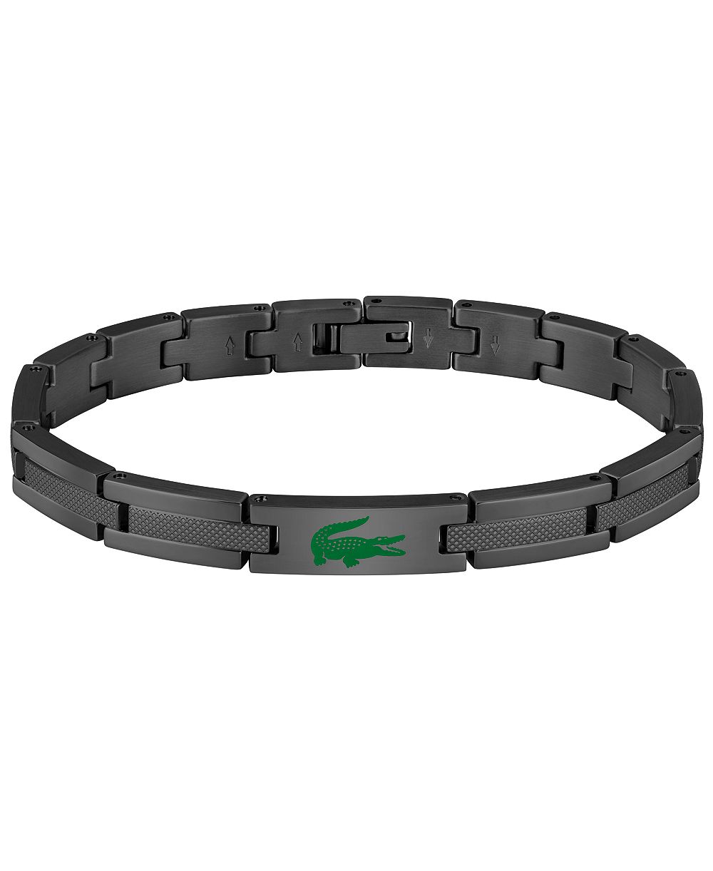 Lacoste Мужской Black IP Нержавеющая сталь крокодил трафарет браслет