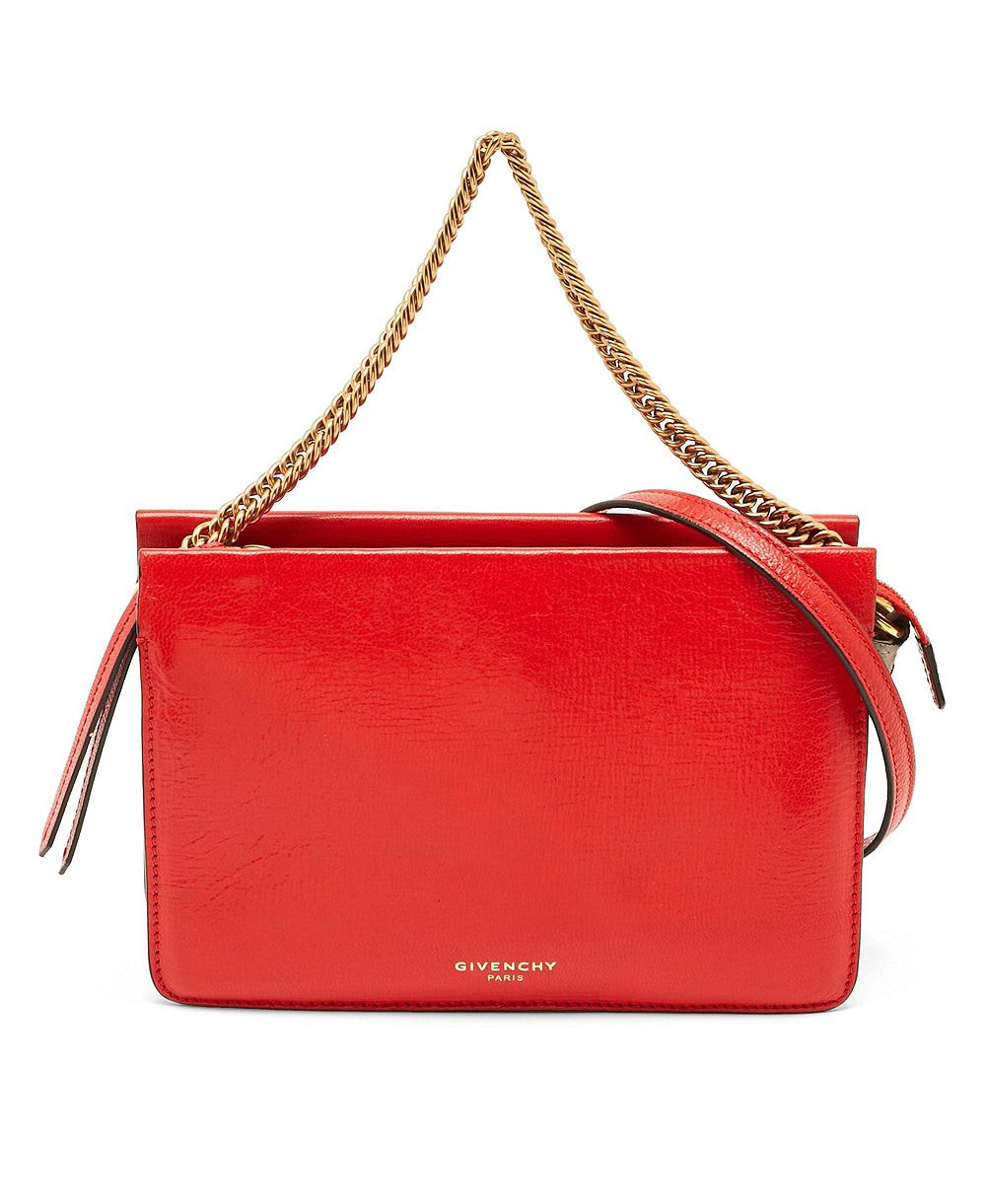 Pre-Owned Givenchy Women's Cross 3 Red Leather and Suede Shoulder Bag