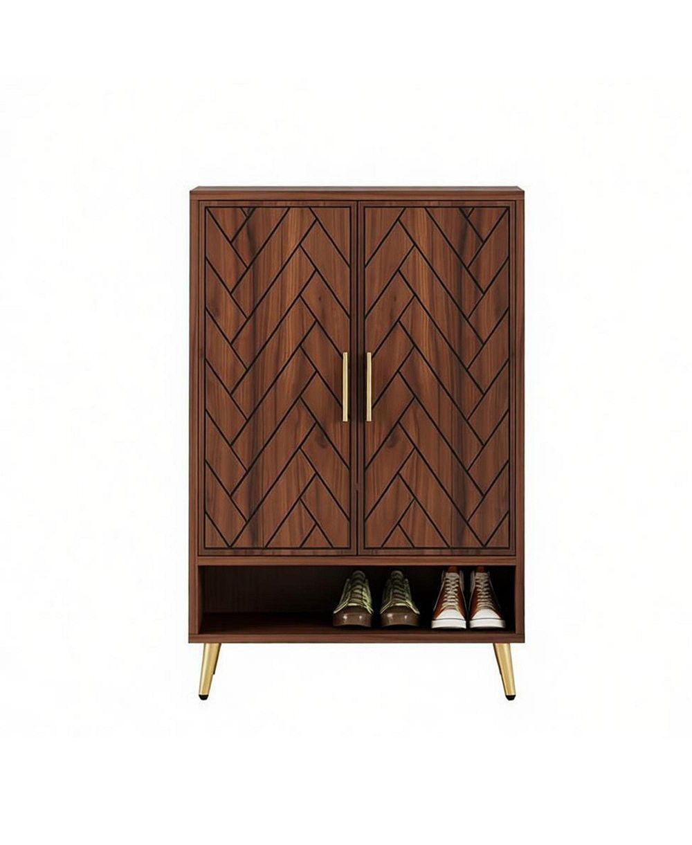 Slickblue 2 Door Shoe Rack Cabinet for Entryway Hallway and Living Room