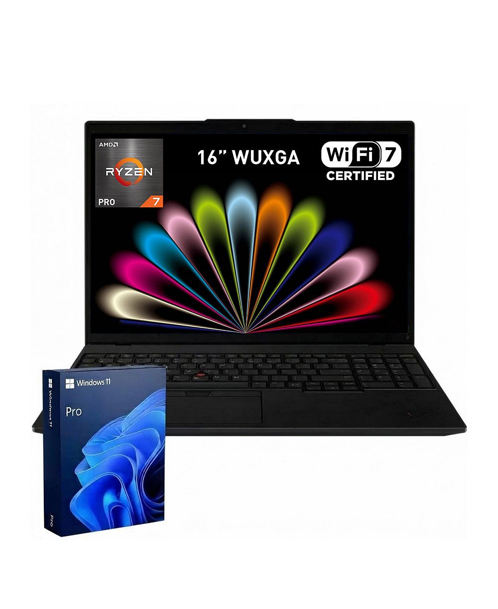 Lenovo ThinkPad L16 16" FHD+ сенсорный бизнес-ноутбук, AMD Ryzen 7 Pro 250, графика AMD Radeon, 16 ГБ DDR5, 512 ГБ SSD, Wi-Fi 7, Win11 Pro, черный