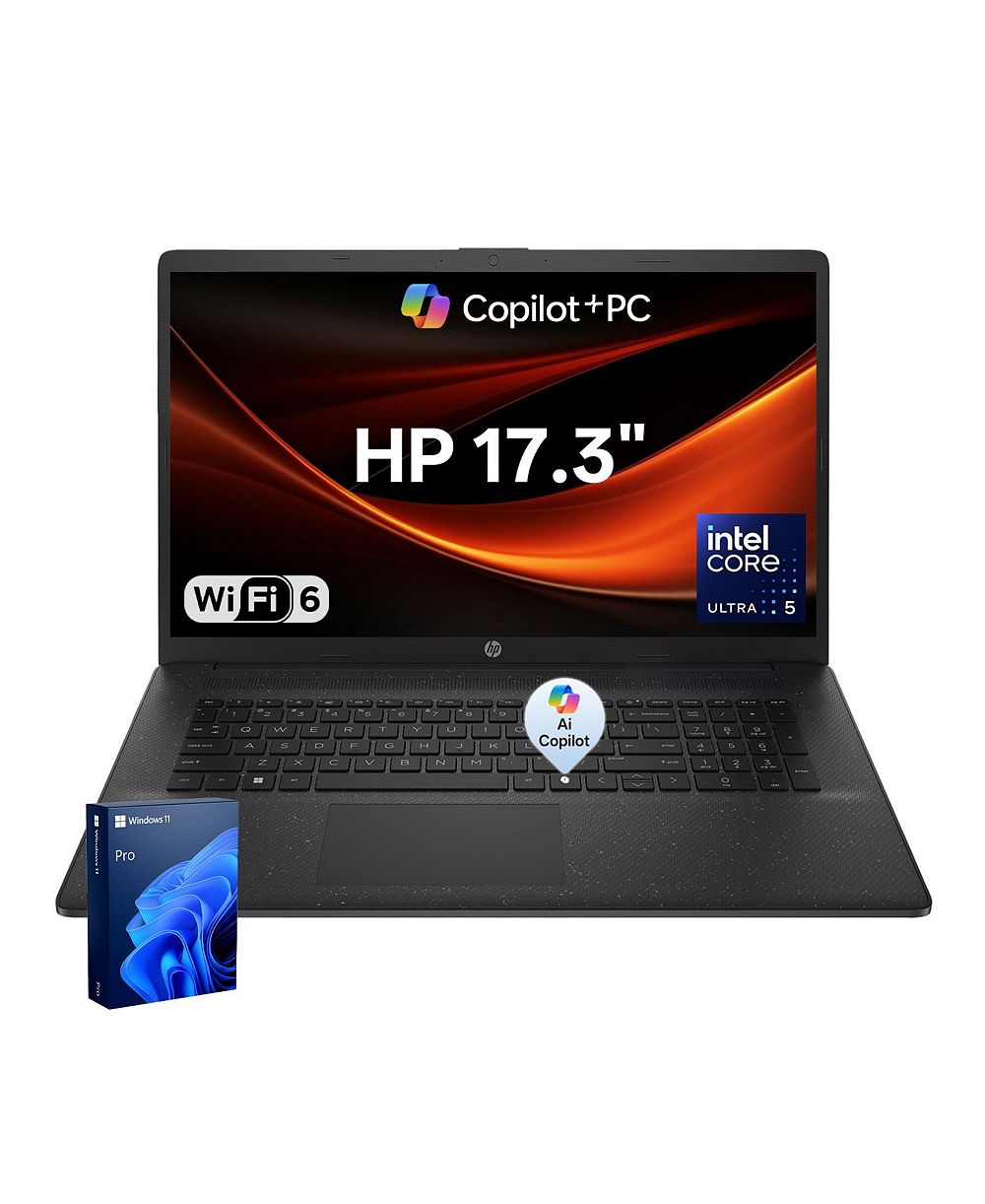 HP 17.3" бизнес-ноутбук Copilot AI, больше рабочего пространства и задач AI, Core Ultra 5 225U, графика Intel, 24 ГБ DDR5, 512 ГБ SSD, Wi-Fi 6, Win11 Pro, черный