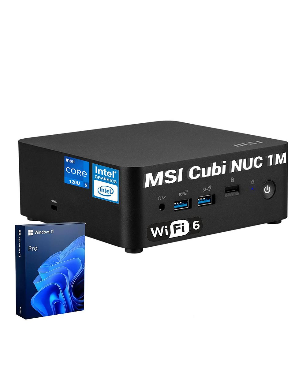 Мини-ПК MSI Cubi Business, Intel Core 5 120U, Intel Graphics, 16 ГБ DDR5, 256 ГБ SSD, Wi-Fi 6, Win11 Pro, чёрный