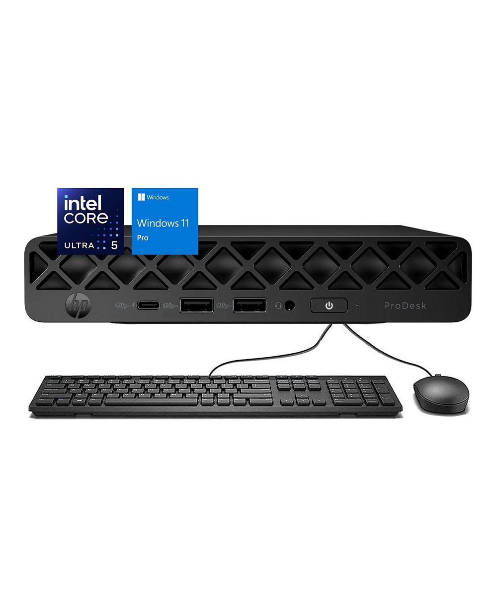 HP ProDesk 4 AI Мини-ПК, Core Ultra 5 235T, Intel Graphics, 32 ГБ DDR5, 512 ГБ SSD, Wi-Fi 6, проводная клавиатура и мышь, Win11 Pro, черный
