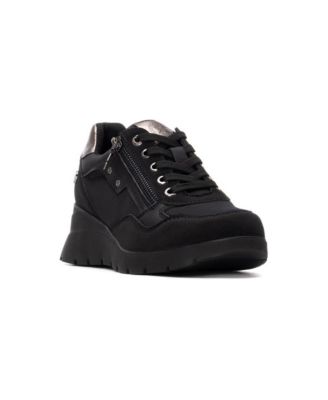 XTI Women's Casual Wedge Lace Up Sneakers