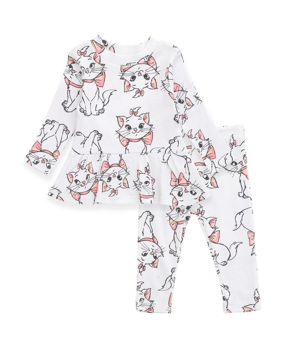 The Aristocats Toddler Girls Marie Ribbed Long Sleeve Tee and Pants Set
