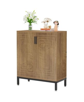 Slickblue Engineered Wood Shoe Cabinet with 2 Front Doors for Home Storage