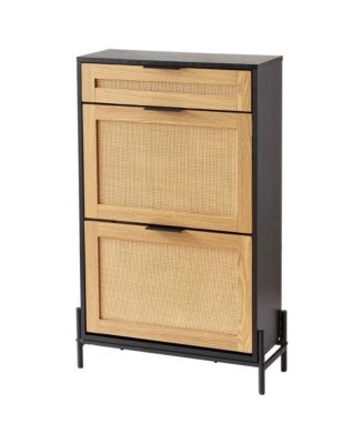 Slickblue Entryway Shoe Cabinet with 2 Flip-Top Drawers and Compact Storage