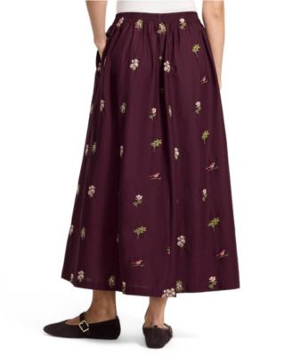 Lands' End Women's Poplin Pull On Maxi Skirt