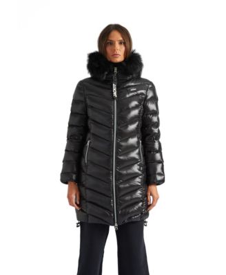 JACK1T Women's Longline Hooded Down Coat