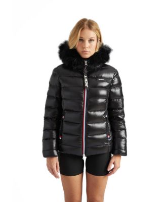 JACK1T Women's Faux Fur Hooded Puffer Jacket