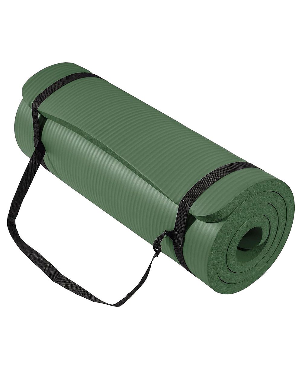 BalanceFrom Yoga Mat, 1" Extra Thick Exercise Pilates Workout Mat, Green Jasper