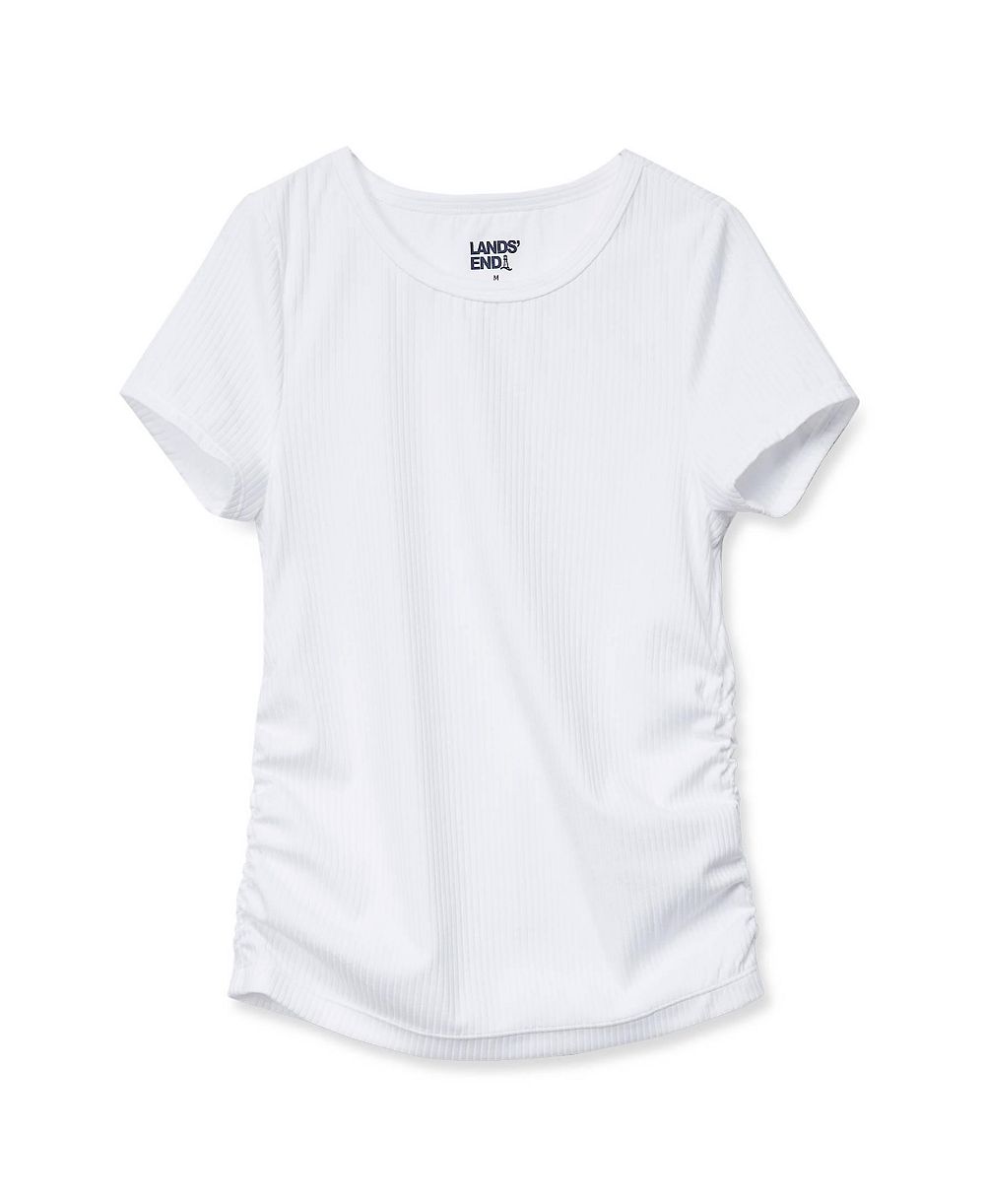 Lands' End Girls' 4-16 Crewneck Fitted Ribbed T-Shirt
