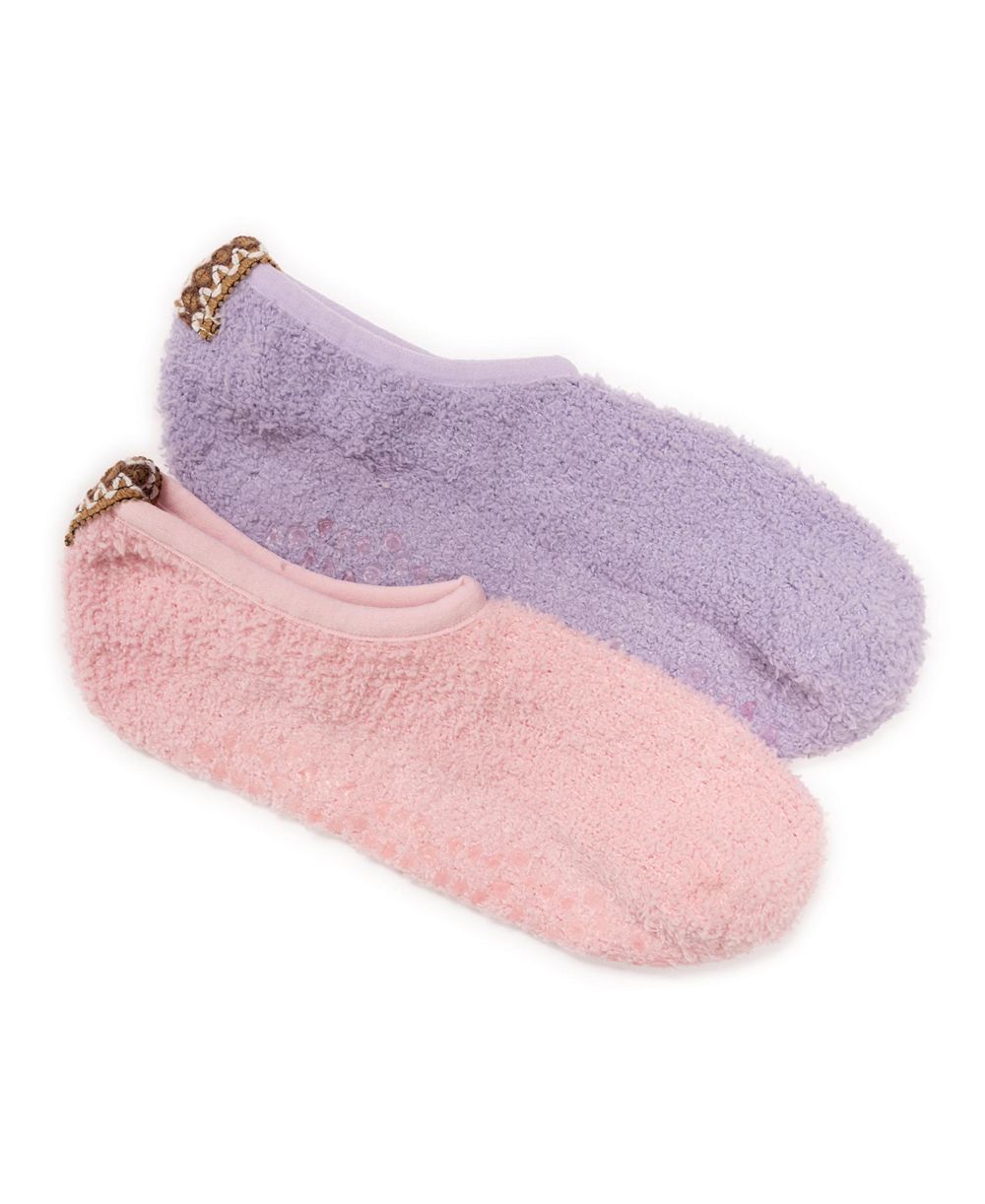 MUK LUKS Women's 2 Pair Pack Low Cut Footie Cozy Socks
