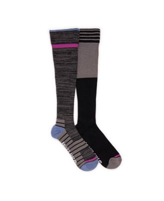 MUK LUKS женский комплект из 2 пар хлопковых носков до колена с компрессионным эффектом