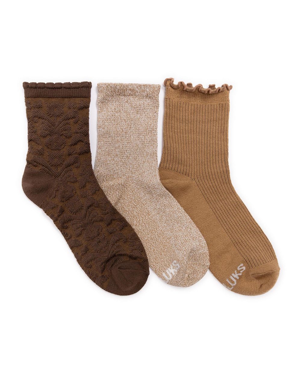 Женские носки MUK LUKS 3 пары, Whisper Soft, в рубчик