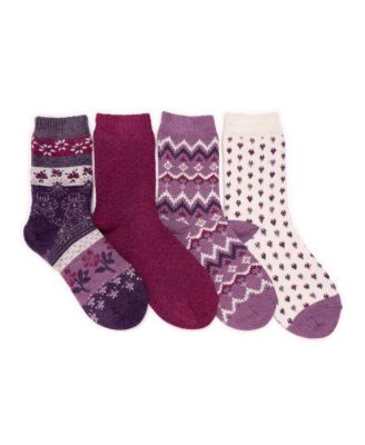 MUK LUKS женские праздничные носки-ботинки, упаковка 4 пары