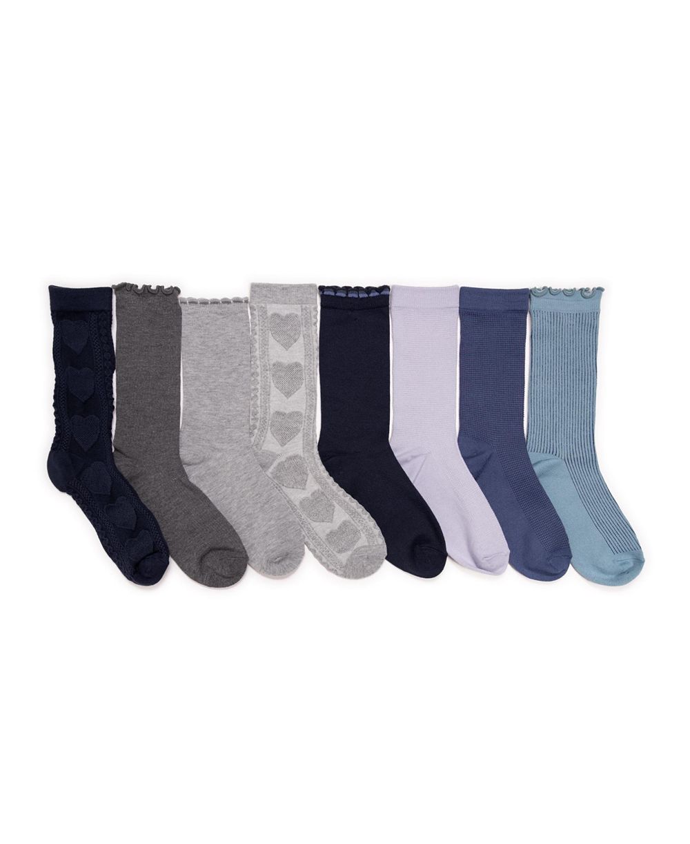MUK LUKS Women's 8 pair Pack Whisper Soft Crew Socks